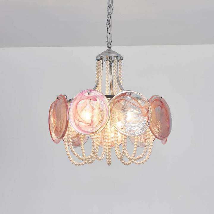 Thalire Stained Glass Chandelier for Dining Area Elegance