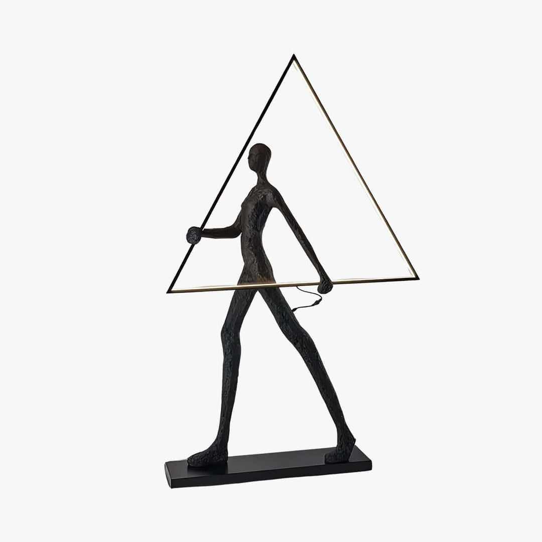 Tivoro Triangle Floor Lamp, Art Deco resin sculpture, stylish living room decoration, modern decorative ornament.