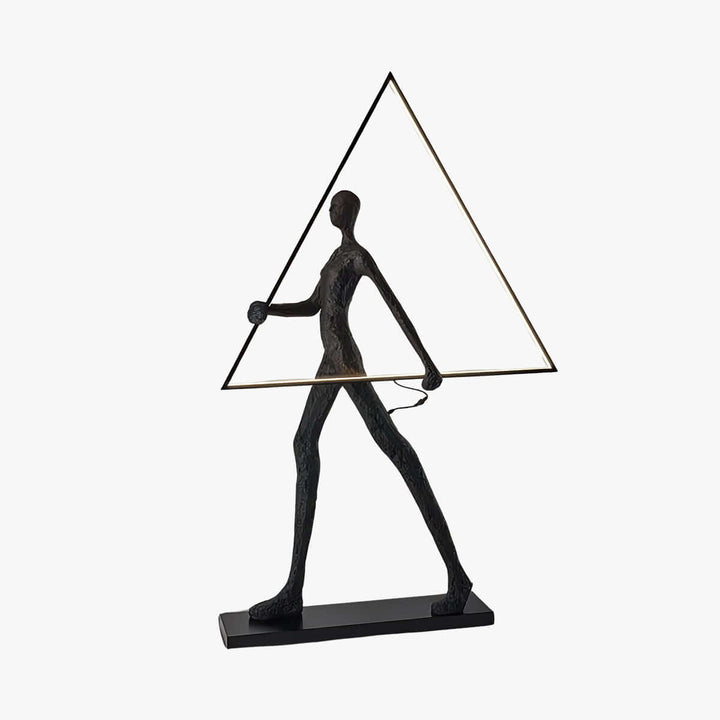 Tivoro Triangle Floor Lamp, Art Deco resin sculpture, stylish living room decoration, modern decorative ornament.