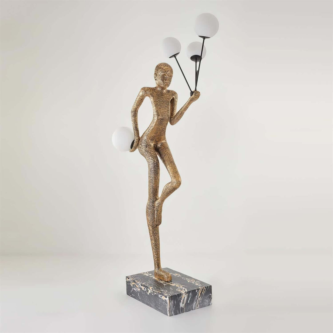 Varnilo Sculptural Floor Lamp in art deco style, ideal floor lights for living room, size 60cm x 40cm x 215cm.