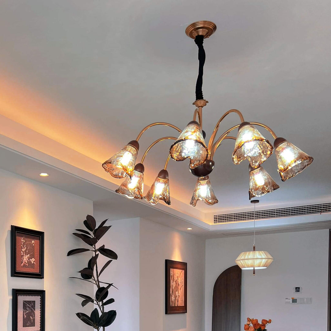 Vela Chandelier - Vintage Glass Light for Contemporary Homes