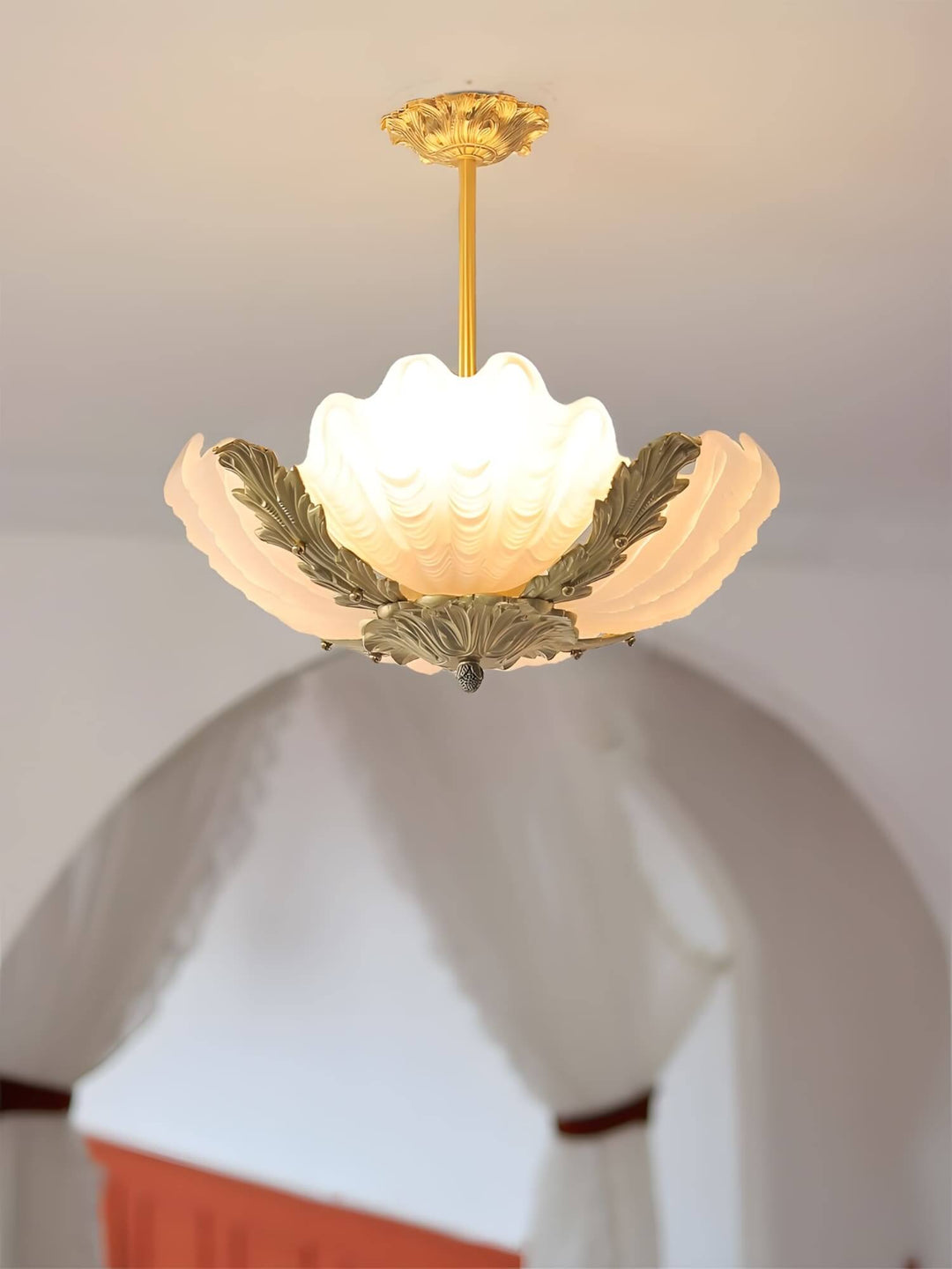 Velmira Pendant Light β Unique Glass & Brass Ceiling Lamp