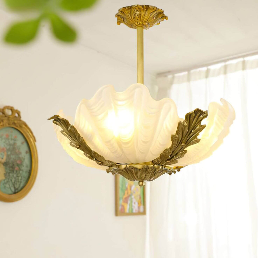 Velmira Pendant Light β Unique Glass & Brass Ceiling Lamp