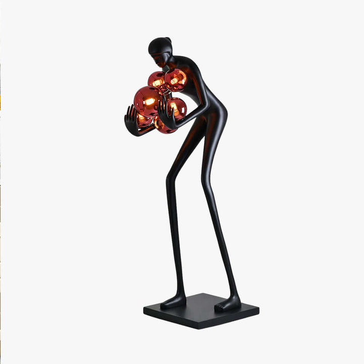 Velmora sculptural floor lamp in resin, a stunning Art Deco decorative ornament for stylish living room decorations.