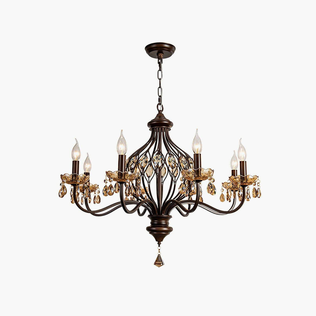 Velora Chandelier: Raindrop Crystal & Candle Style Lighting