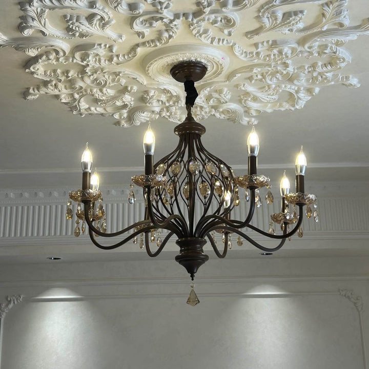 Velora Chandelier: Raindrop Crystal & Candle Style Lighting