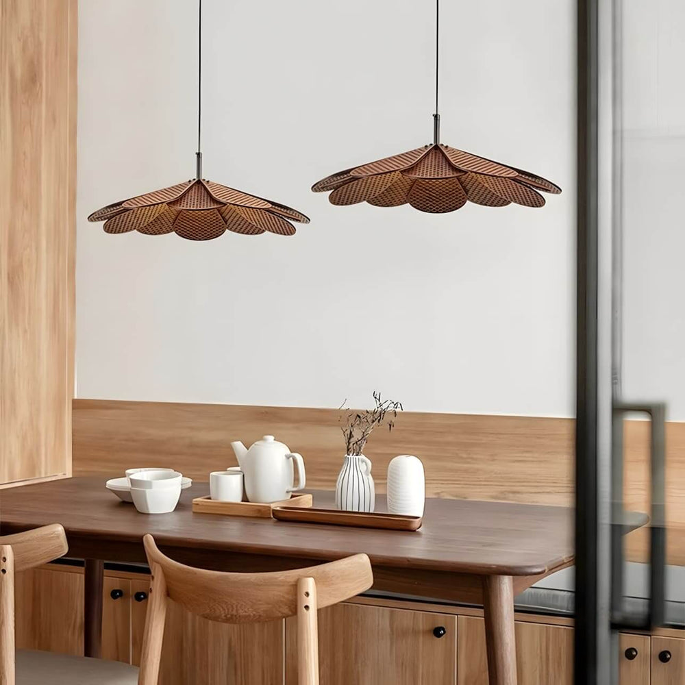 Vendra Pendant Light for Dining Room โ Wabi-Sabi Wood Style