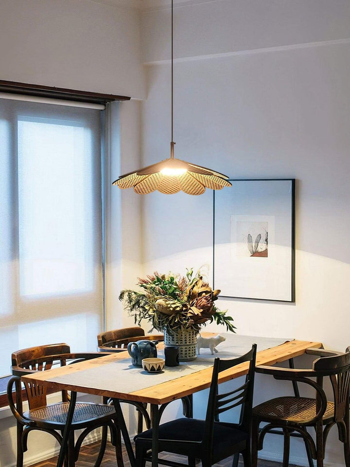 Vendra Pendant Light for Dining Room โ Wabi-Sabi Wood Style