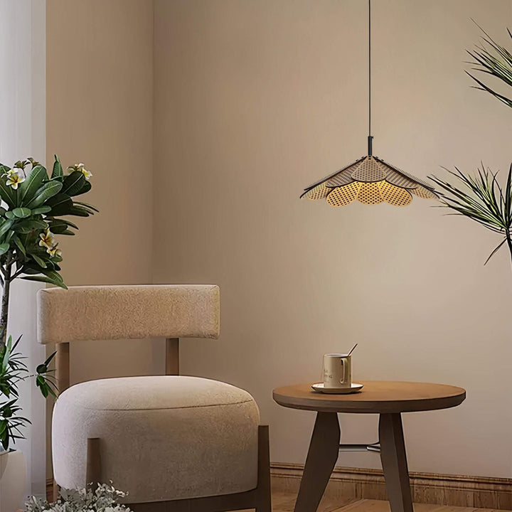 Vendra Pendant Light for Dining Room โ Wabi-Sabi Wood Style