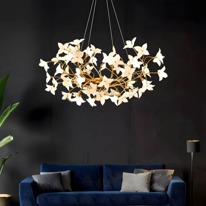 Vicky Chandelier – Elegant Floral Glass & Brass Lighting | Vinlighting | Vinlighting