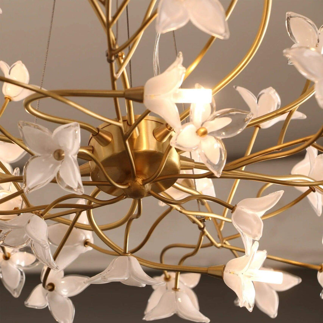 Vicky Chandelier – Elegant Floral Glass & Brass Lighting | Vinlighting | Vinlighting