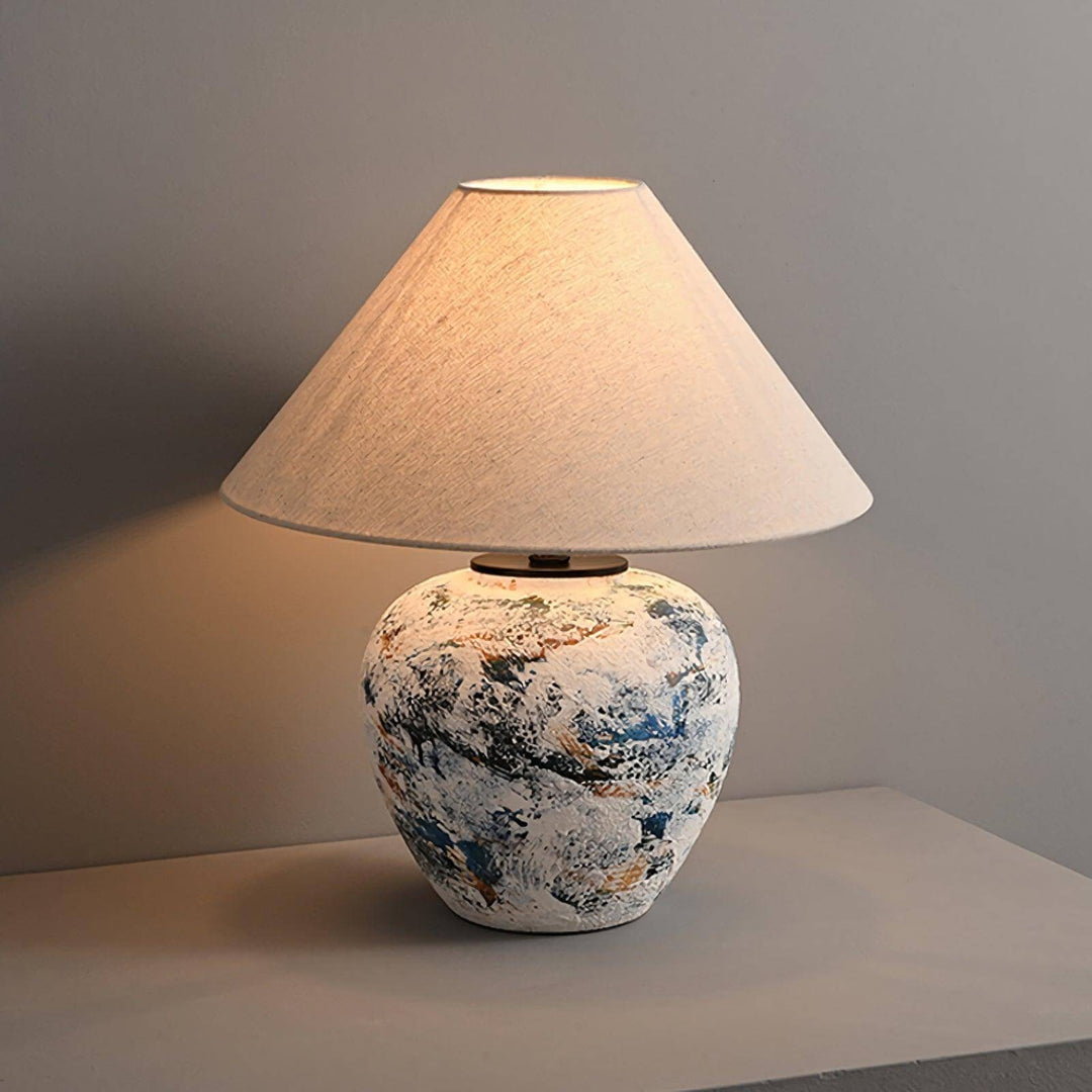 Neoclassical ceramic table lamp with unique design, perfect for sofa tables and living room decor.