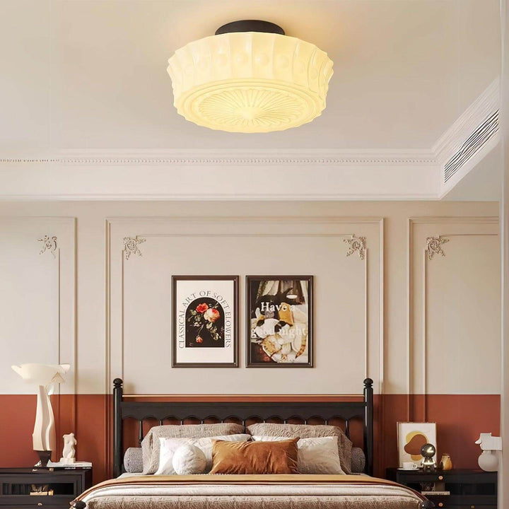Vintage Round Ceiling Light β Ceramic Shade with Elegant Motifs | Vinlighting | Vinlighting
