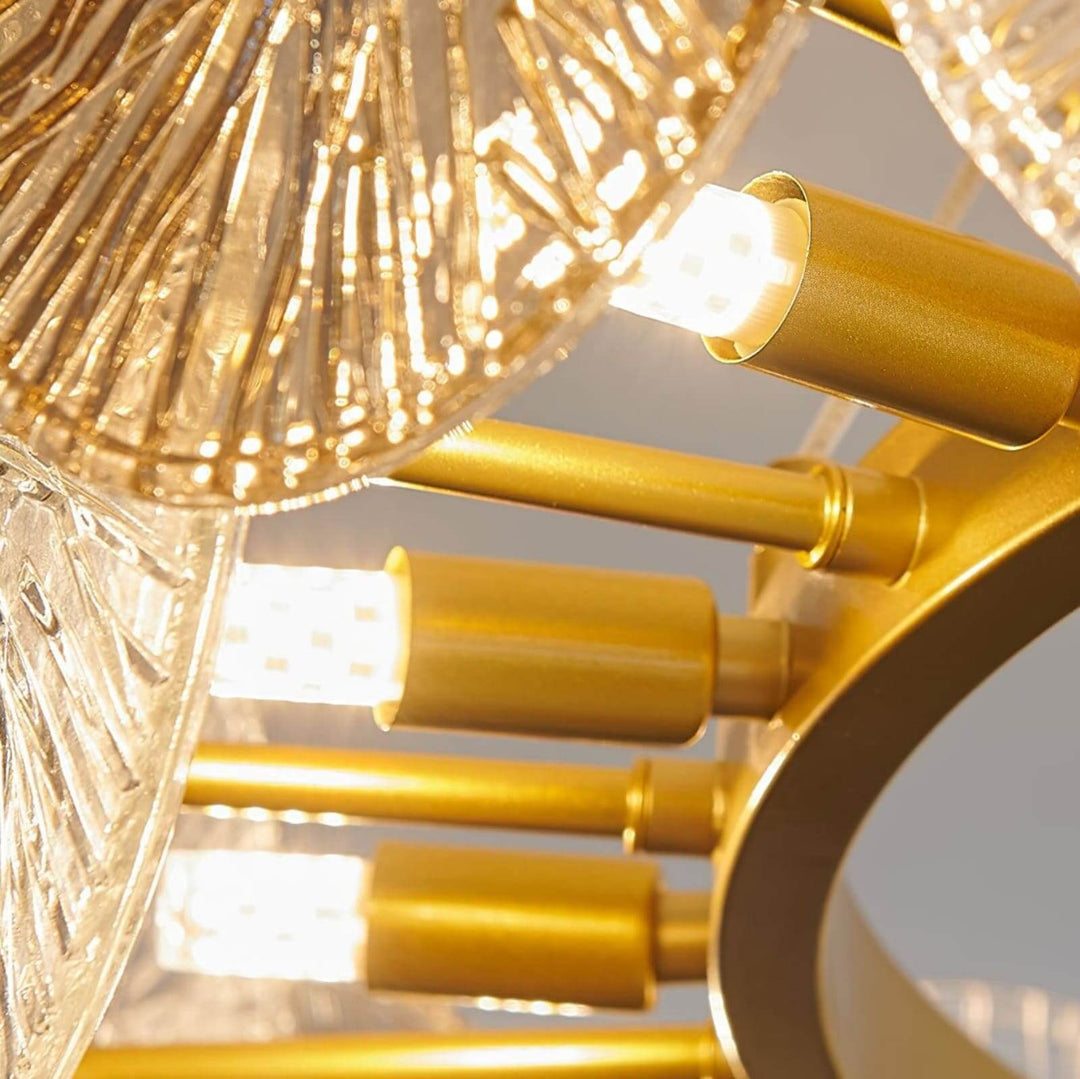 Virella Bloom Chandelier โ Glass Round Metal Light for Living Room
