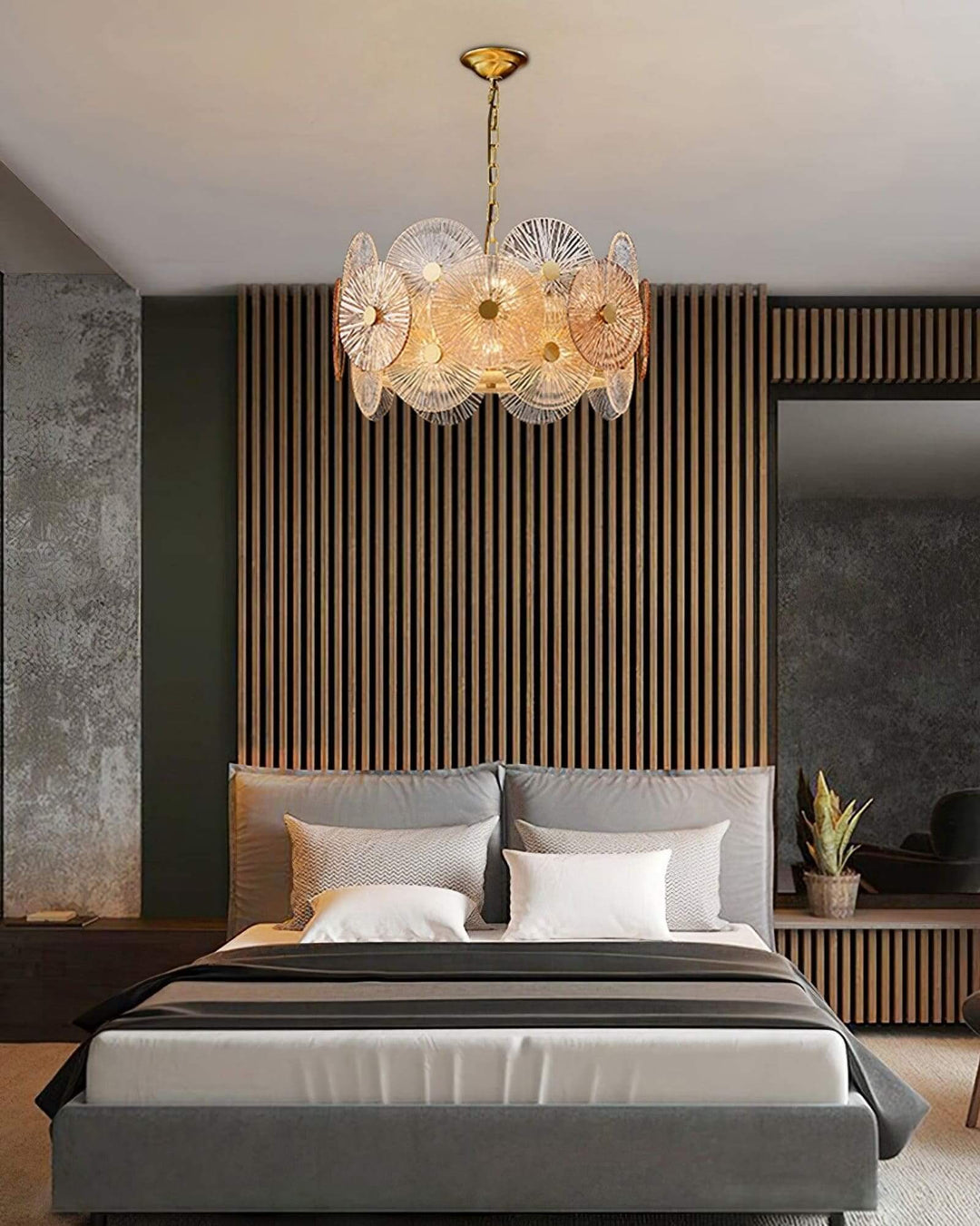 Virella Bloom Chandelier โ Glass Round Metal Light for Living Room
