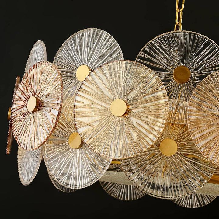 Virella Bloom Chandelier โ Glass Round Metal Light for Living Room