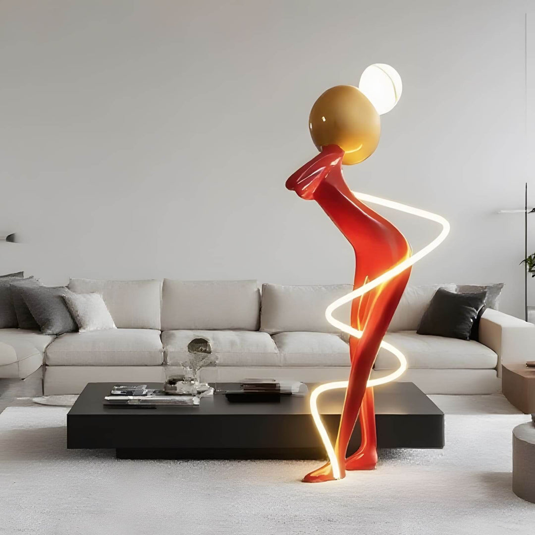 Vynova Sculptural Floor Lamp - Art Deco Living Room Lamp