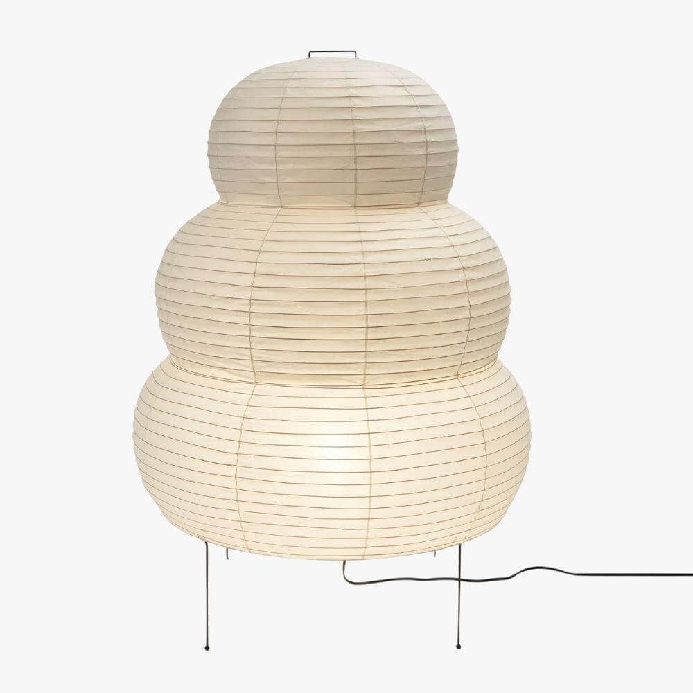 Washi Paper 25N Floor Lamp - Decorative rice paper floor lamp in a unique design, perfect for living room lighting.