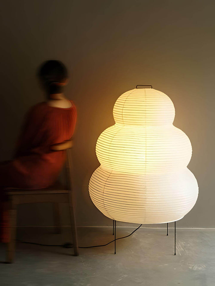 Washi Paper 25N Floor Lamp, a stylish white rice paper lamp, ideal decorative floor light for living room décor.