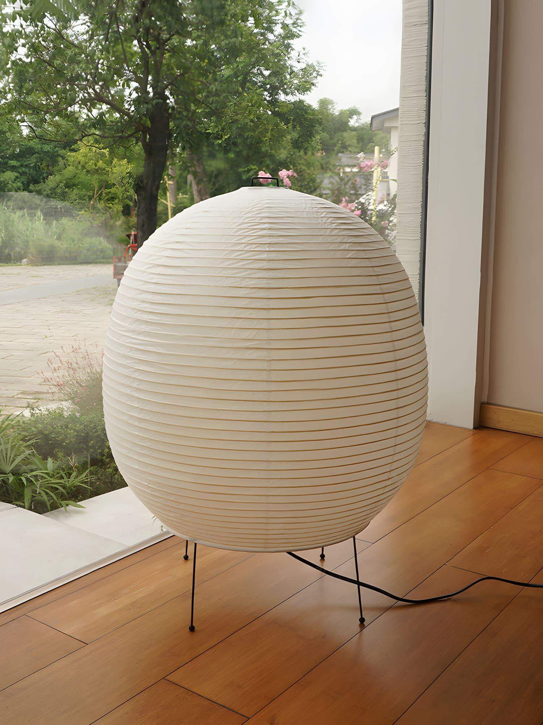 Modern washi paper bonn table light, 45cm diameter, perfect for bedroom bedside lamps and minimal decor.
