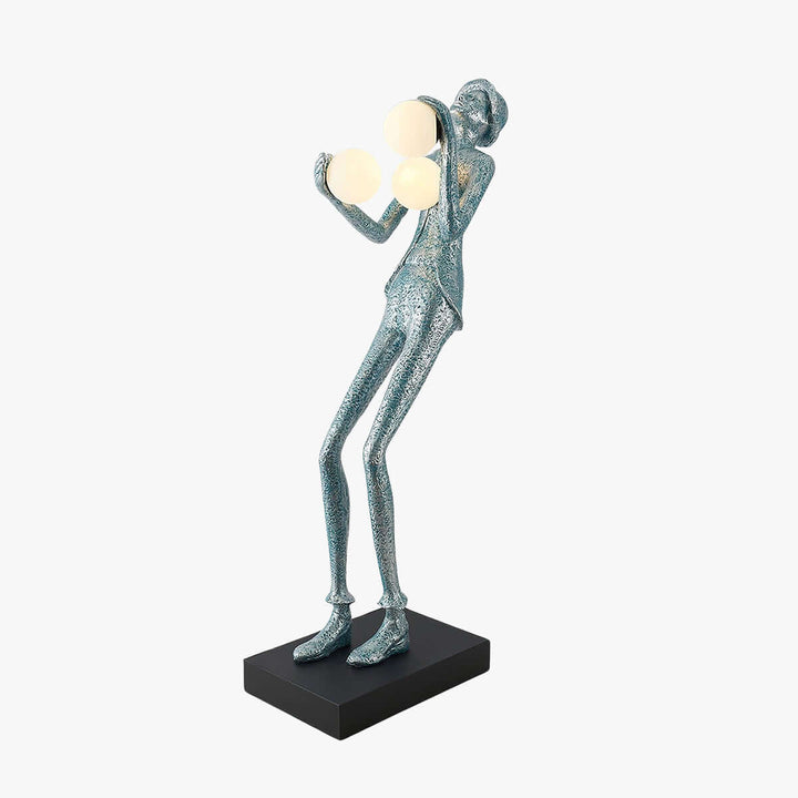 Wexilon sculptural floor lamp in art deco style, 47cm x 24cm x 170cm, perfect for living room lighting.