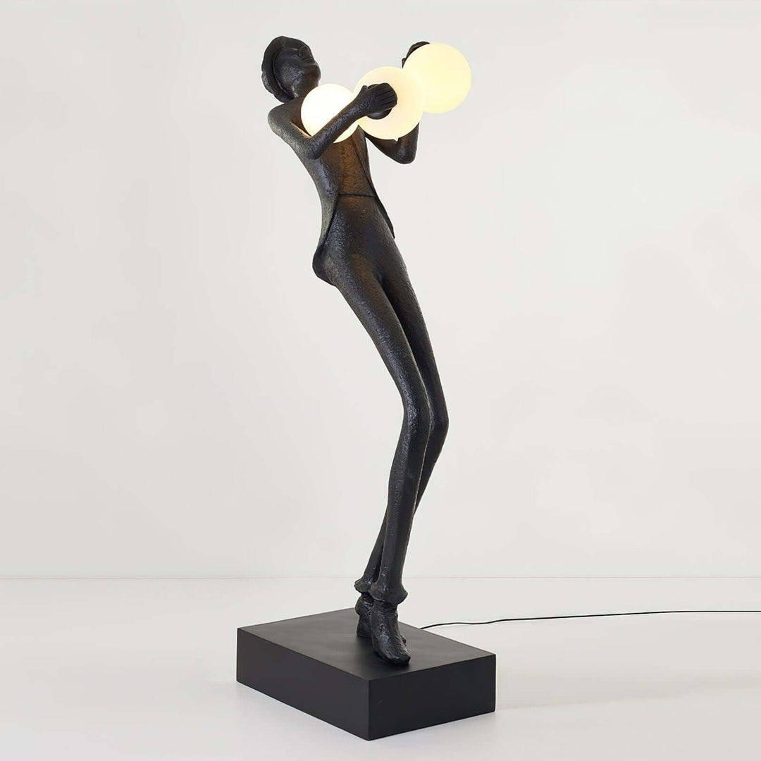 Wexilon sculptural floor lamp, art deco design, perfect floor lights for living room, measuring 47cm x 24cm x 170cm.