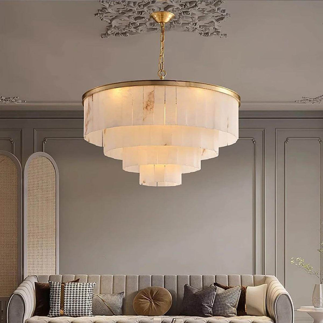Windham Alabaster Chandelier – Elegant Brass & Alabaster Lighting | Vinlighting | Vinlighting