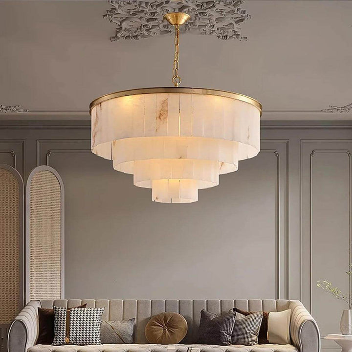 Windham Alabaster Chandelier – Elegant Brass & Alabaster Lighting | Vinlighting | Vinlighting