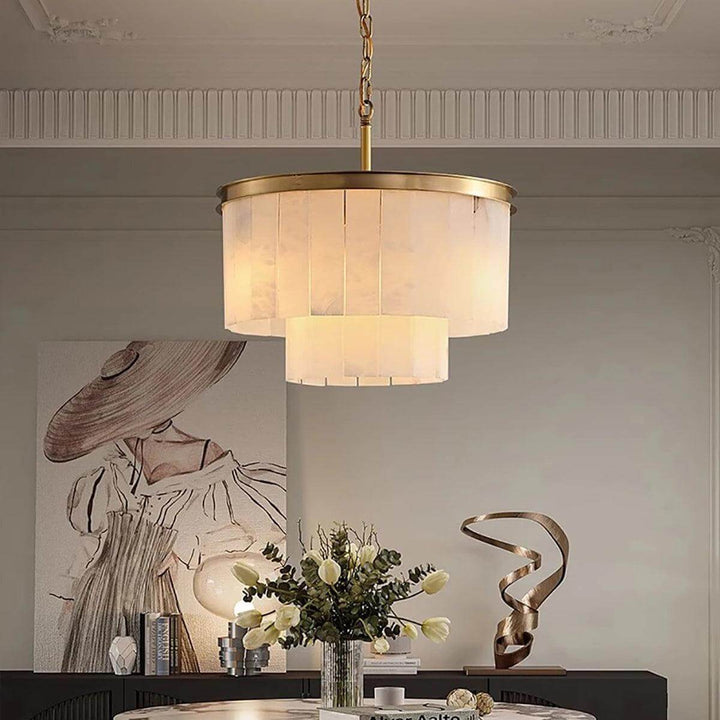 Windham Alabaster Chandelier – Elegant Brass & Alabaster Lighting | Vinlighting | Vinlighting