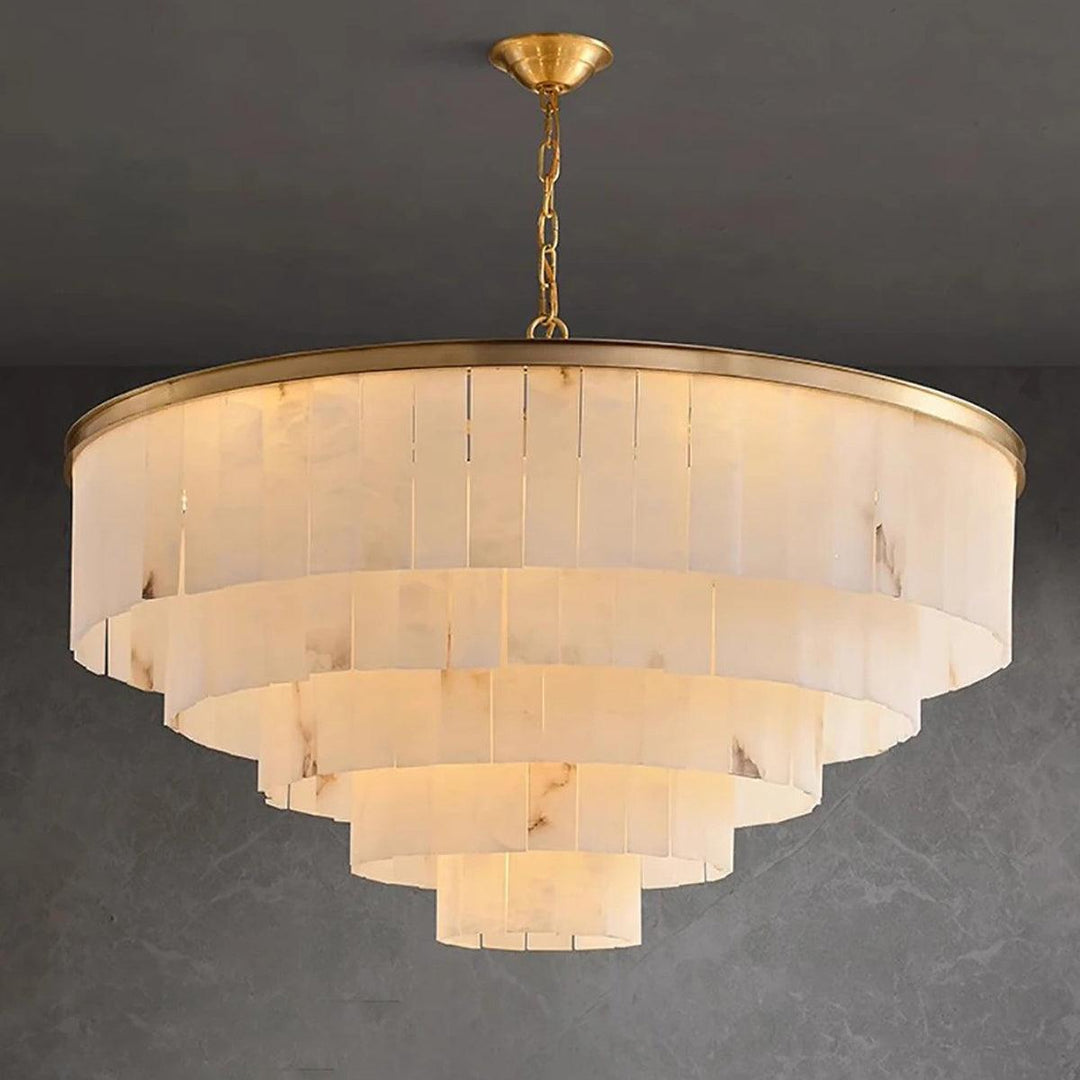 Windham Alabaster Chandelier – Elegant Brass & Alabaster Lighting | Vinlighting | Vinlighting