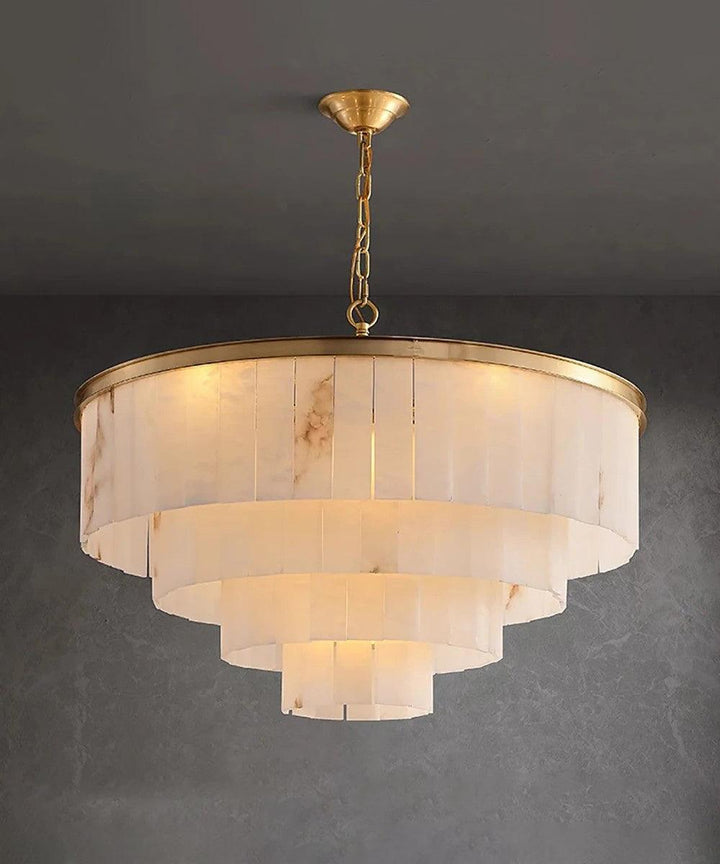 Windham Alabaster Chandelier – Elegant Brass & Alabaster Lighting | Vinlighting | Vinlighting