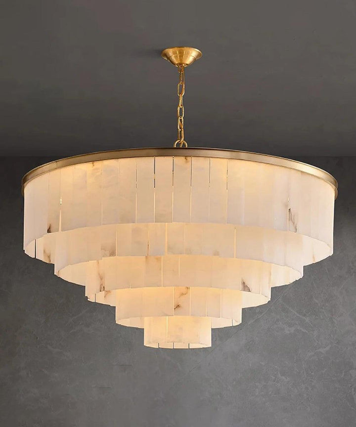 Windham Alabaster Chandelier – Elegant Brass & Alabaster Lighting | Vinlighting | Vinlighting
