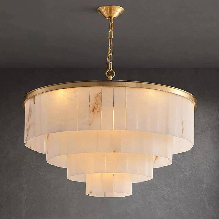 Windham Alabaster Chandelier – Elegant Brass & Alabaster Lighting | Vinlighting | Vinlighting
