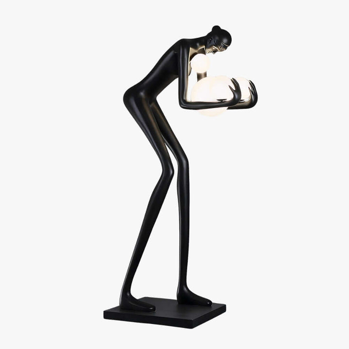 Zavon Sculptural Floor Lamp - Black Humanoid Decorative Art Sculpture