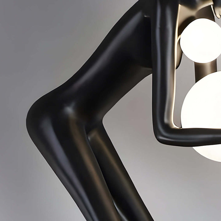 Zavon Sculptural Floor Lamp - Black Humanoid Decorative Art Sculpture