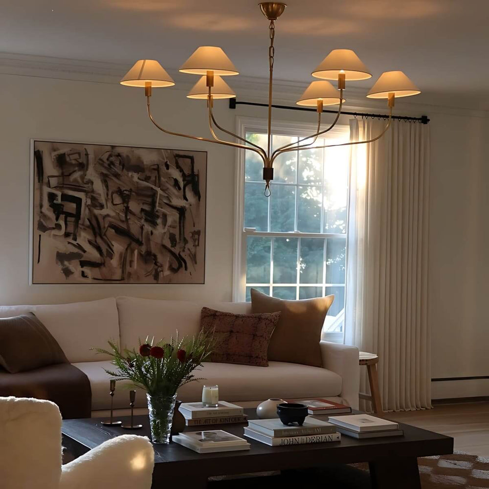 Zelmaro Chandelier - Modern American Brass Chandelier Fixture