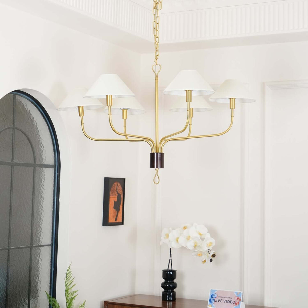 Zelmaro Chandelier - Modern American Brass Chandelier Fixture