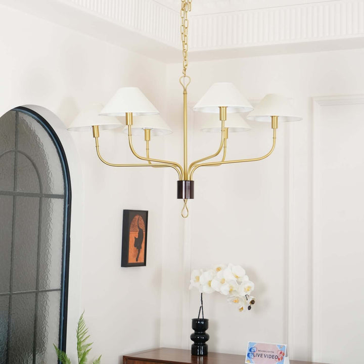 Zelmaro Chandelier - Modern American Brass Chandelier Fixture