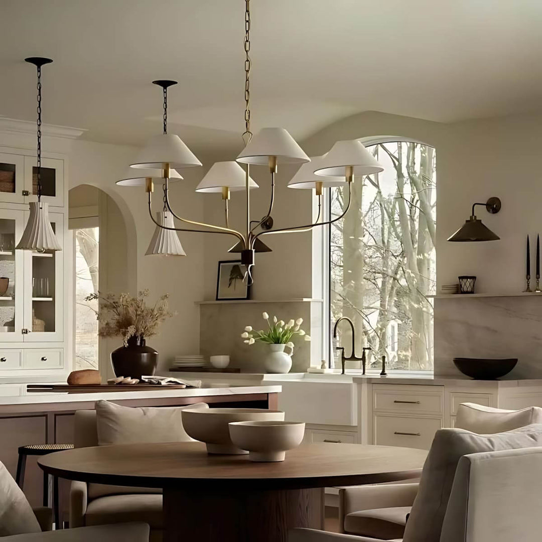 Zelmaro Chandelier - Modern American Brass Chandelier Fixture