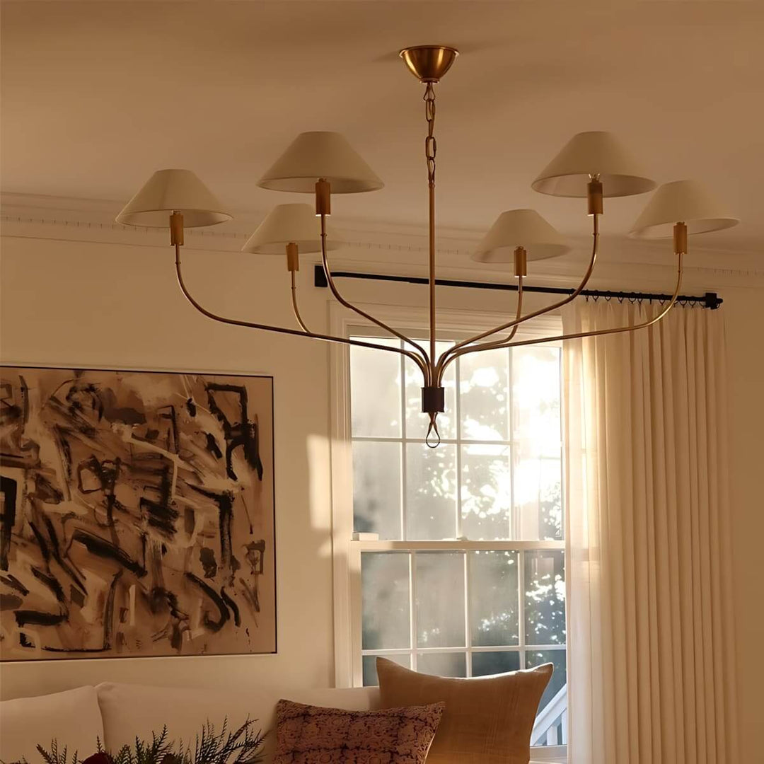Zelmaro Chandelier - Modern American Brass Chandelier Fixture