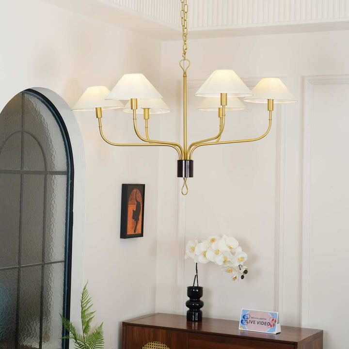 Zelmaro Chandelier - Modern American Brass Chandelier Fixture
