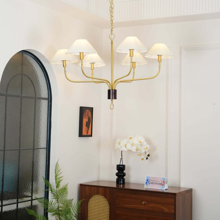 Zelmaro Chandelier - Modern American Brass Chandelier Fixture