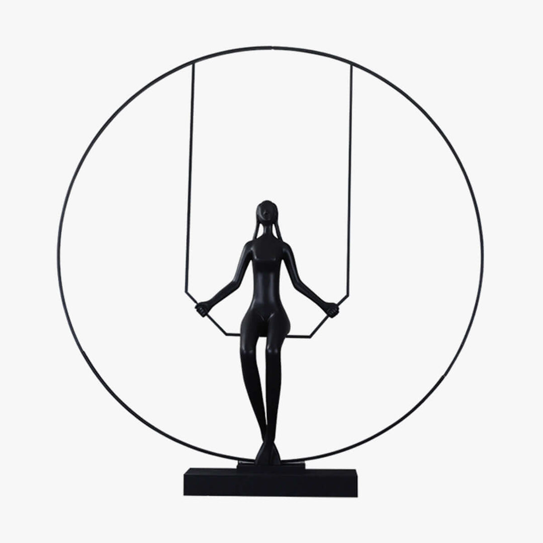 Zinelo Resin sculpture, Art Deco decorative ornament for living room, 260cm diameter, modern home decor accent.