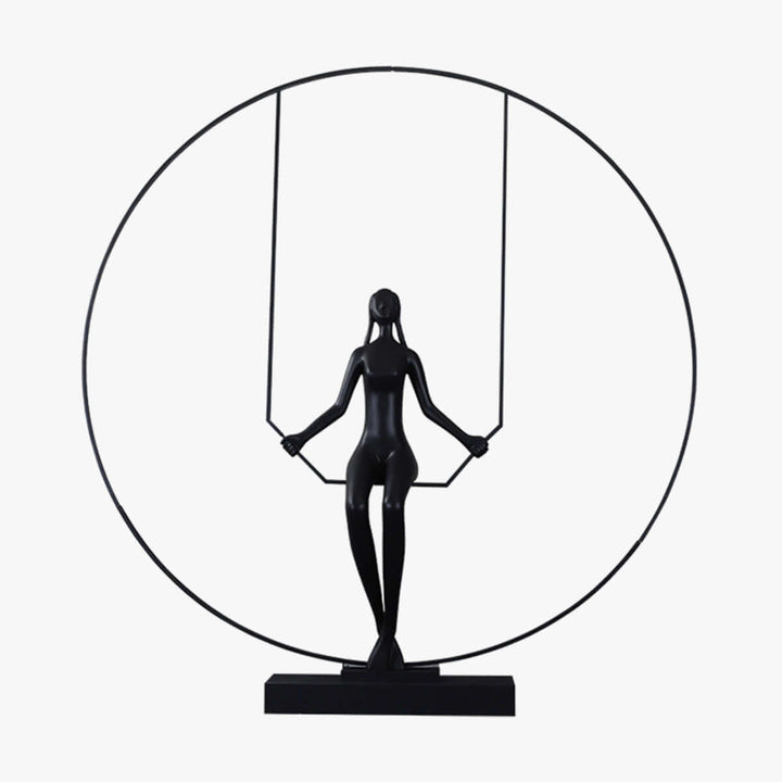 Zinelo Resin sculpture, Art Deco decorative ornament for living room, 260cm diameter, modern home decor accent.