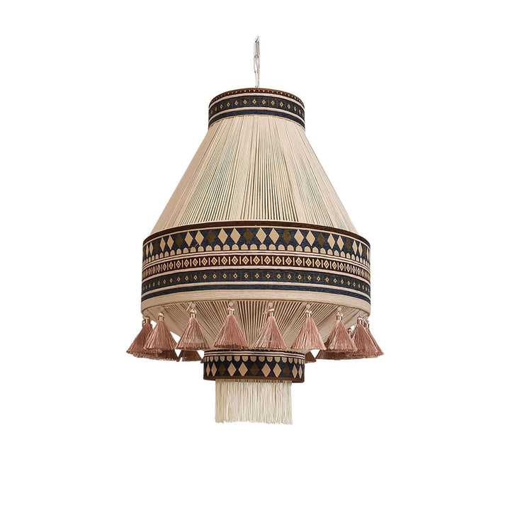 Zolona Pendant Lamp - Boho Fabric Rustic Light for Dining & Living Room