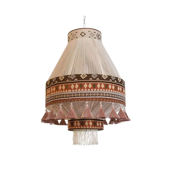 Zolona Pendant Lamp - Boho Fabric Rustic Light for Dining & Living Room