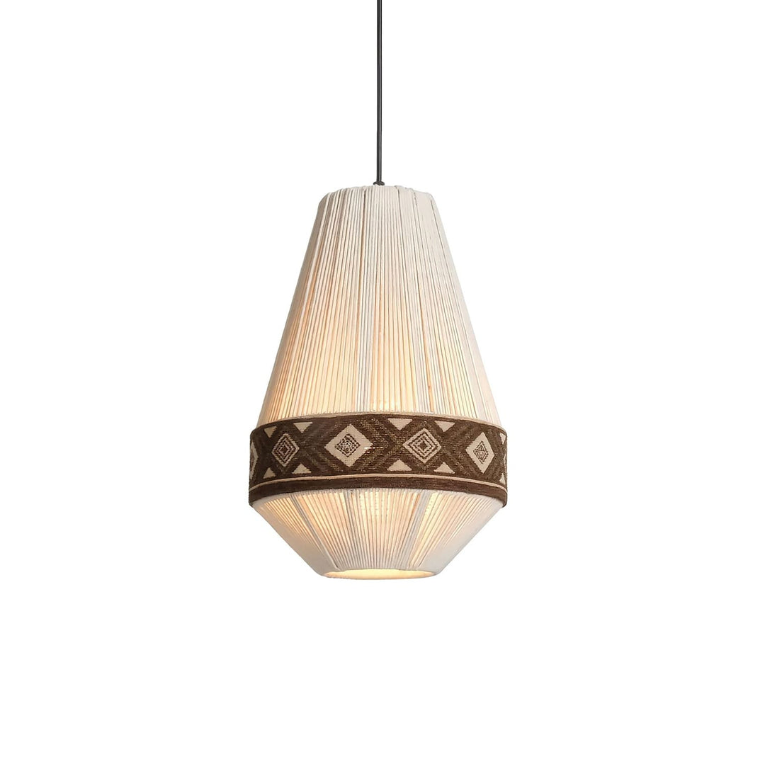 Zolona Pendant Lamp - Boho Fabric Rustic Light for Dining & Living Room