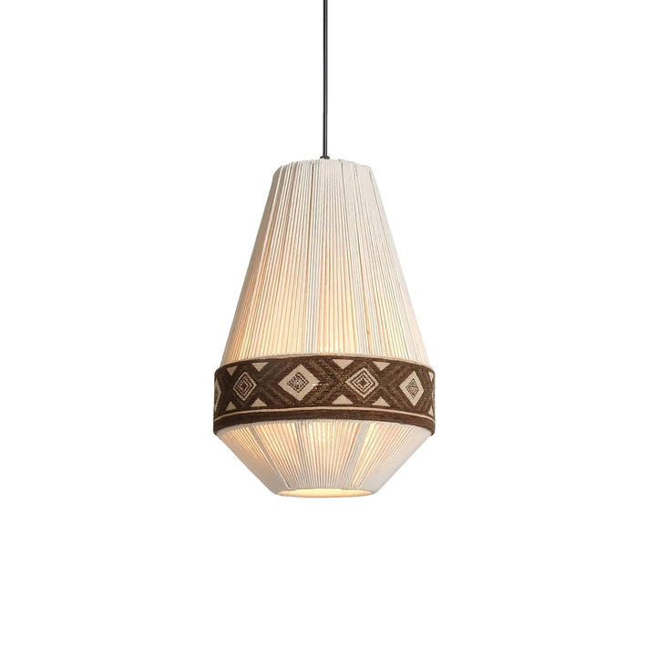 Zolona Pendant Lamp - Boho Fabric Rustic Light for Dining & Living Room
