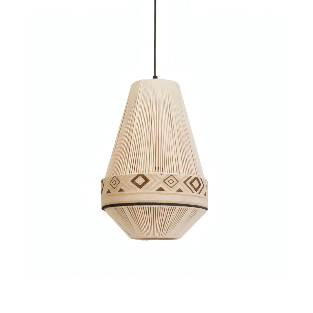 Zolona Pendant Lamp - Boho Fabric Rustic Light for Dining & Living Room