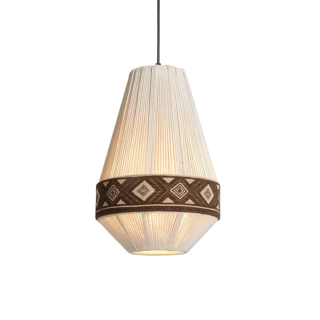 Zolona Pendant Lamp - Boho Fabric Rustic Light for Dining & Living Room